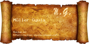 Müller Gyula névjegykártya