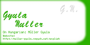 gyula muller business card