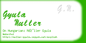 gyula muller business card